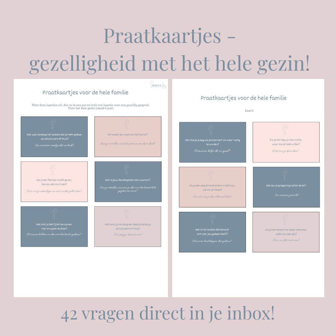 Praatkaartjes voor het hele gezin. In verbinding komen door te praten met elkaar