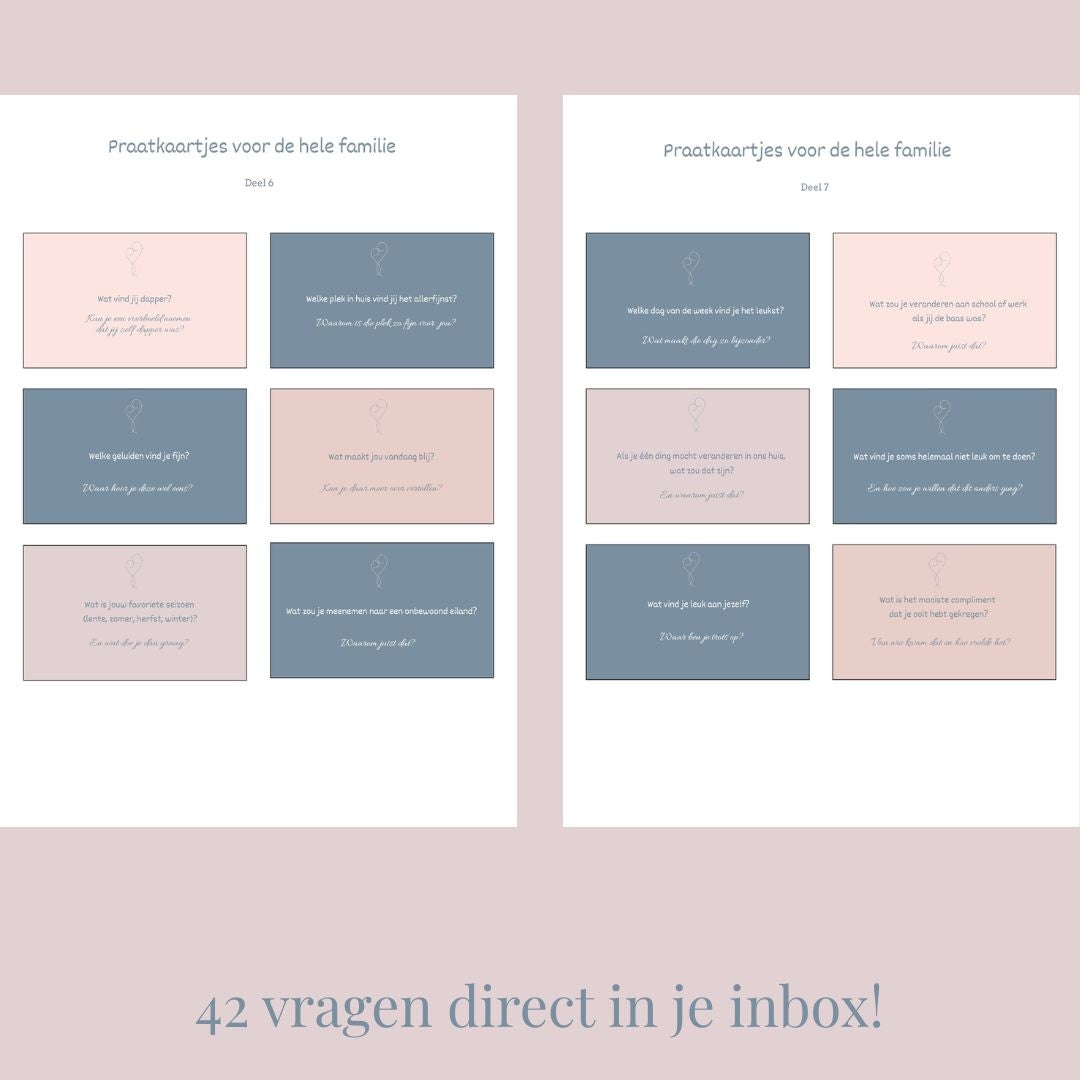 Voorbeeld van de vragen van de praatkaartjes