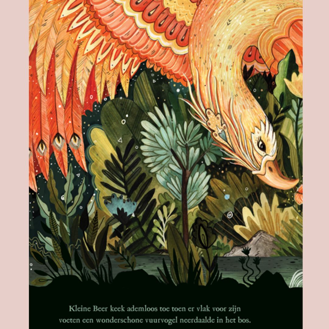 Binnenkant van veer van de vuurvogel