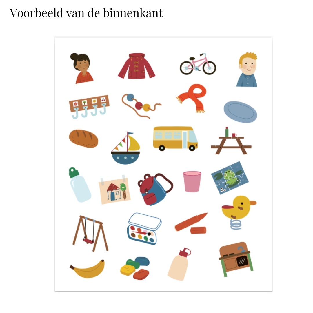 De stickers die erbij zitten