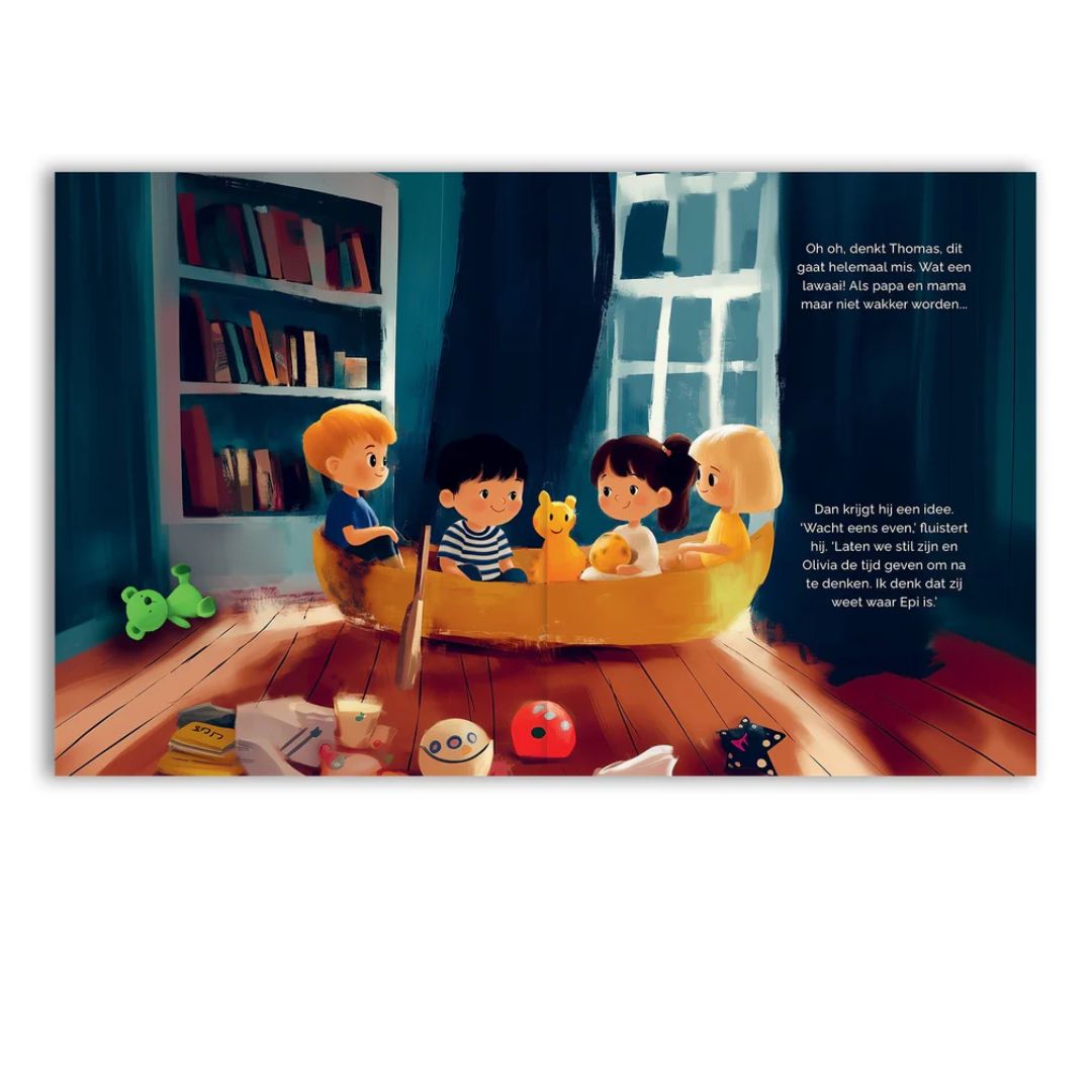 Voorbeeld van de binnenkant van waar is Epi? Boek die je kunt voorlezen bij overlijden van een dierbare.
