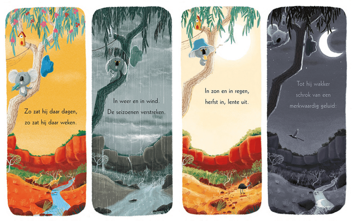 Prachtige illustraties in het kinderboek Laat maar los koala