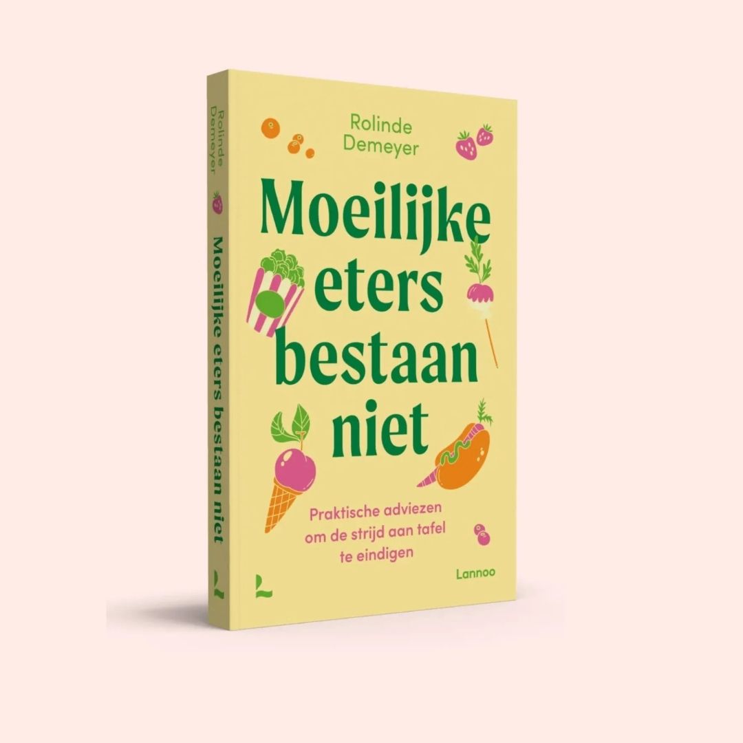 Wat als je kind niet wilt eten of moeilijkheden heeft met eten? Dan is er nu het boek, moeilijke eters bestaan niet. Dit is de voorkant