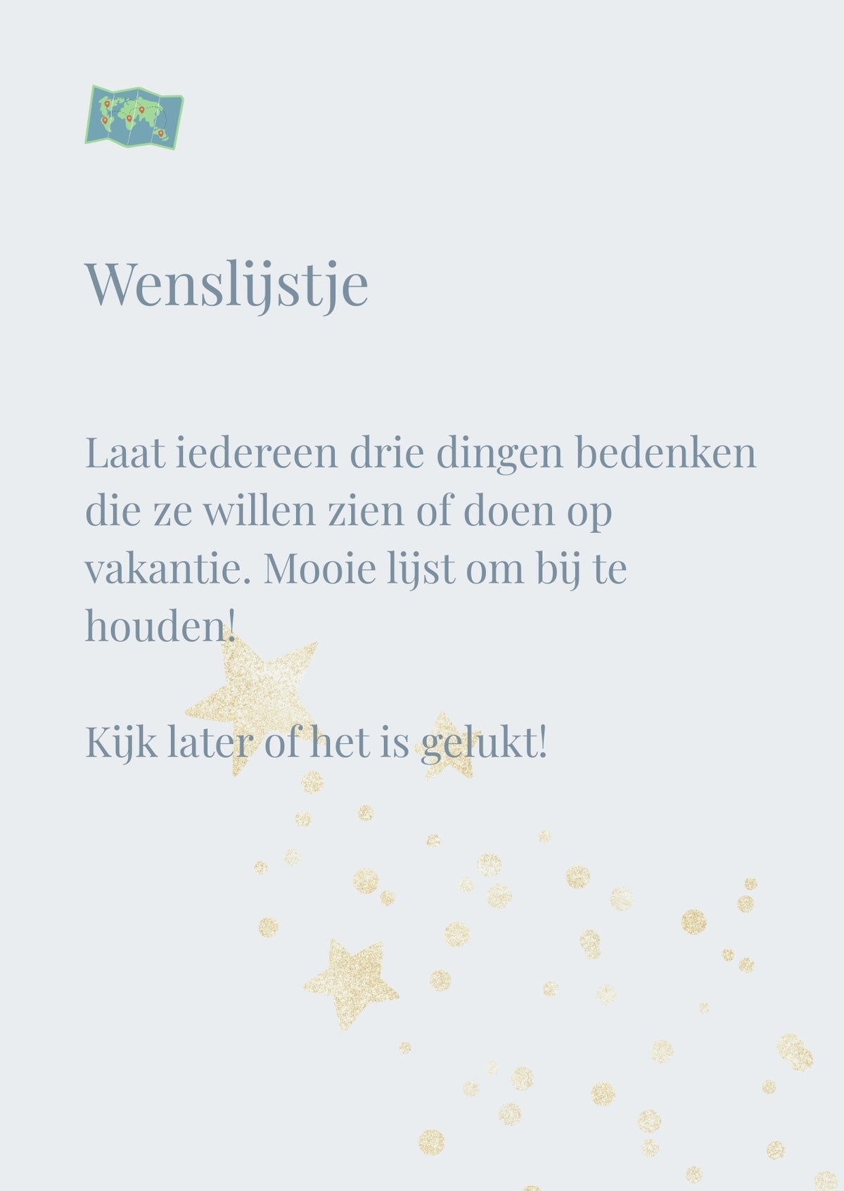 Voorbeeld van een reisspelkaartje