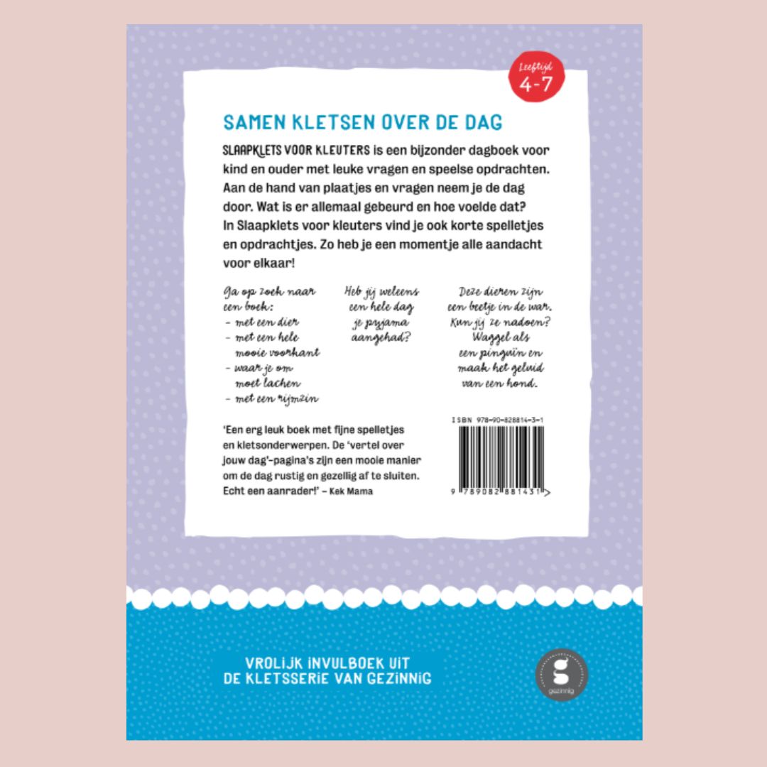 Achterkant slaapklets voor kleuters deel 2