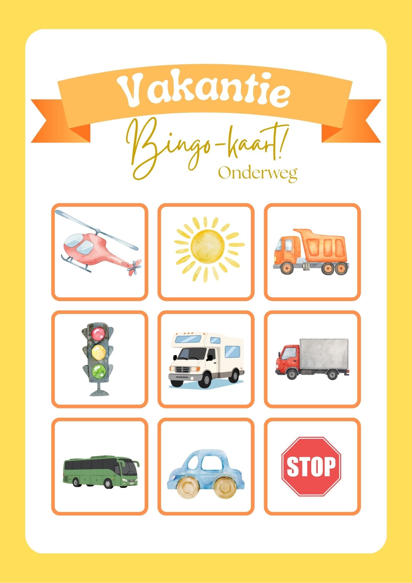 Bingokaarten voor autobingo