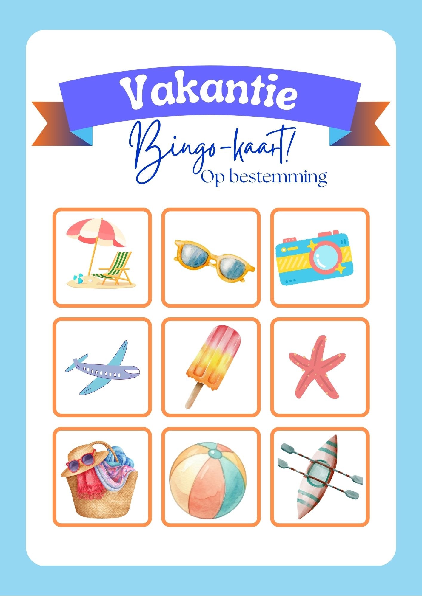 Bingo voor op vakantie