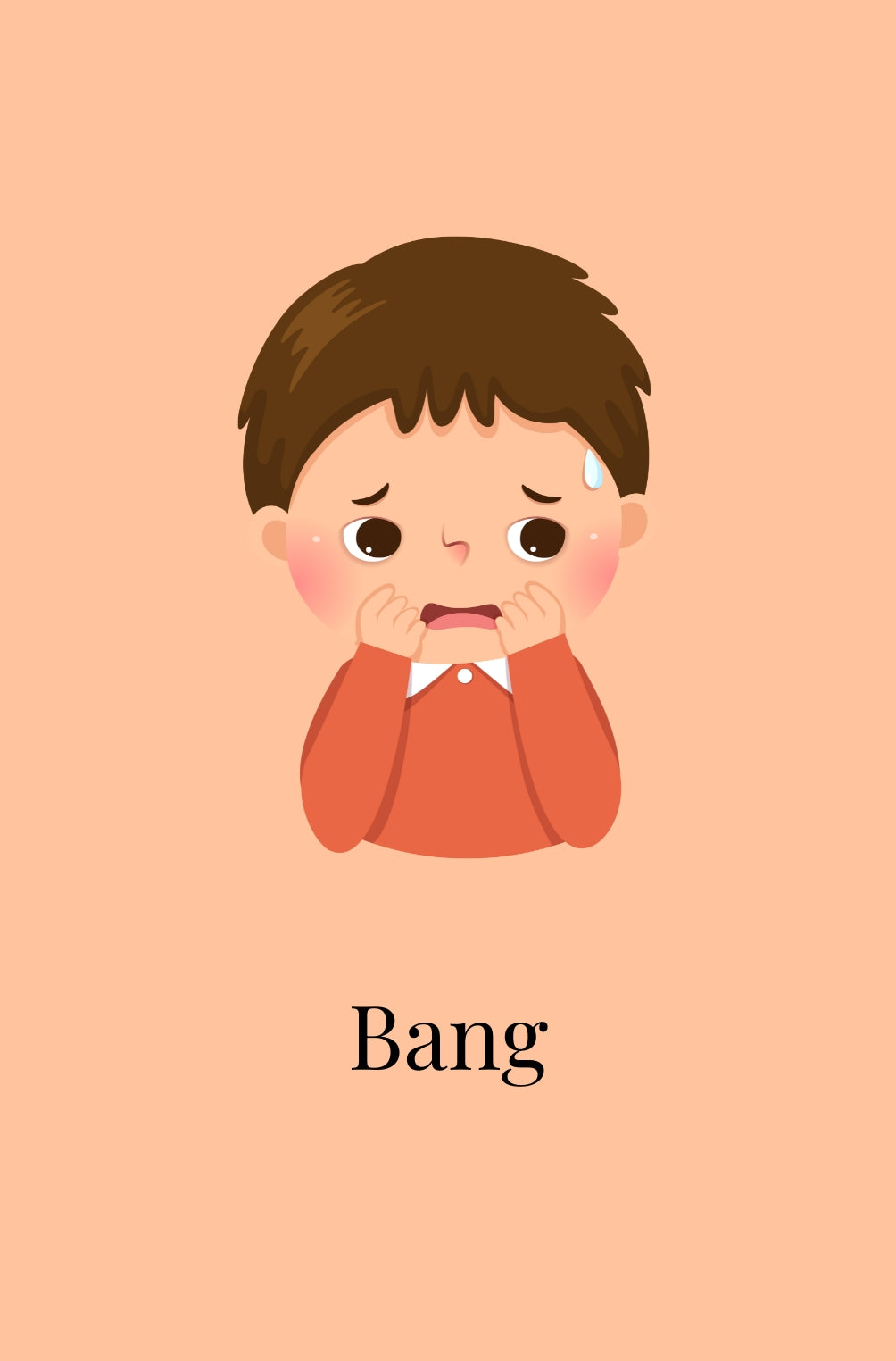 Digitale emotiekaart bang. Om kinderen te leren herkennen van emoties. 