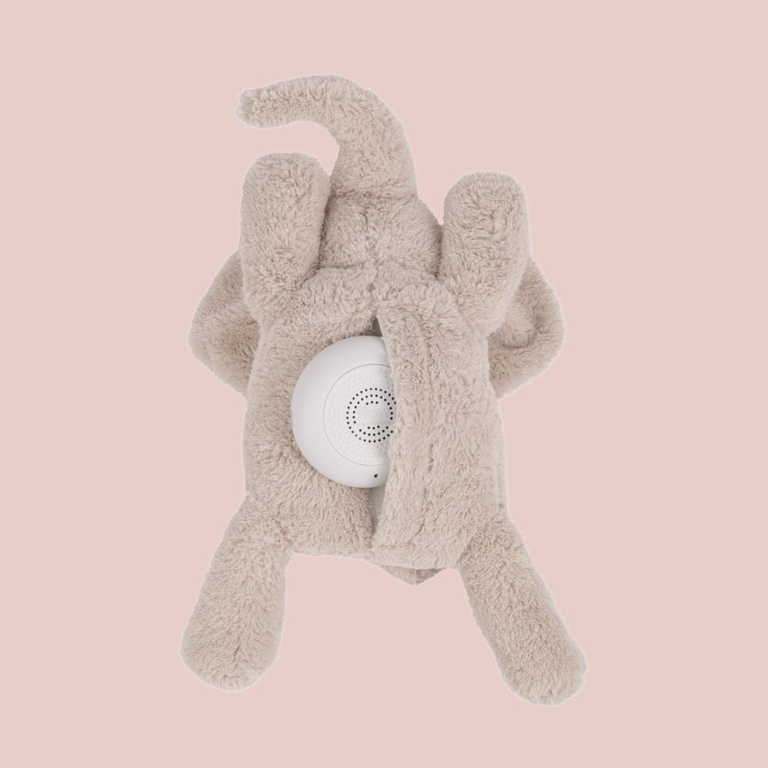 Het geluidsdoostje van de hartslagknuffel kan eruit. Hartslagknuffel van Flow Amsterdam