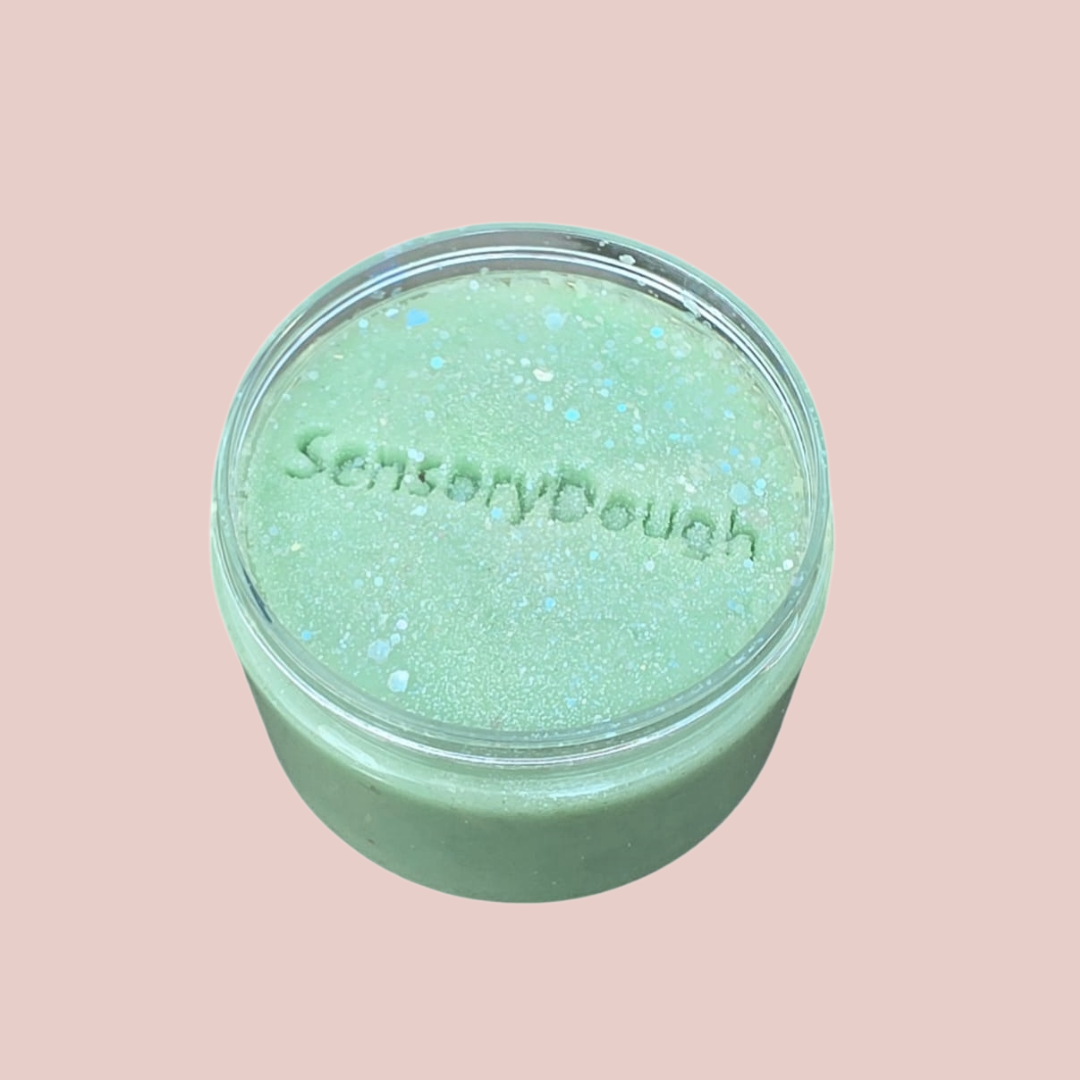 Glitterklei_sensory_dough_Sensoryfun groen