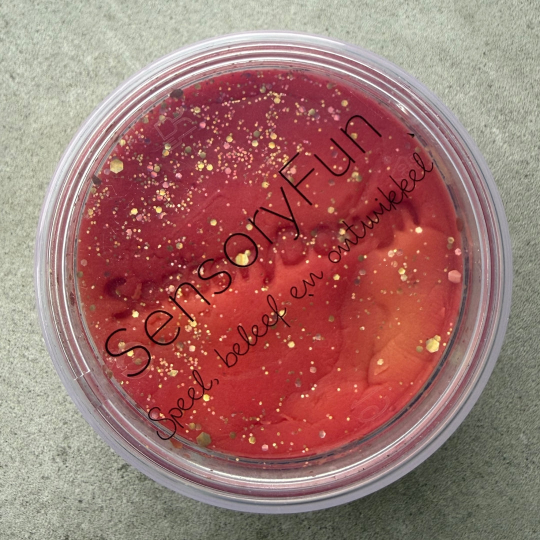 Natuurlijke klei, veilig sensorisch speelgoed. Met glitters. 