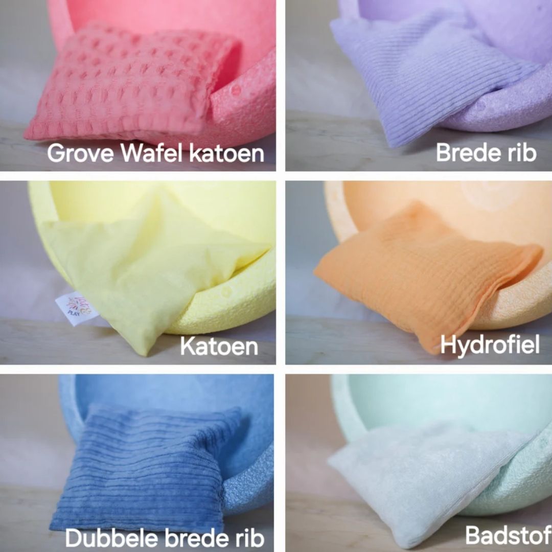 Prachtige stoffen gebruikt voor de pastelset pittenzakjes van Pit&Play