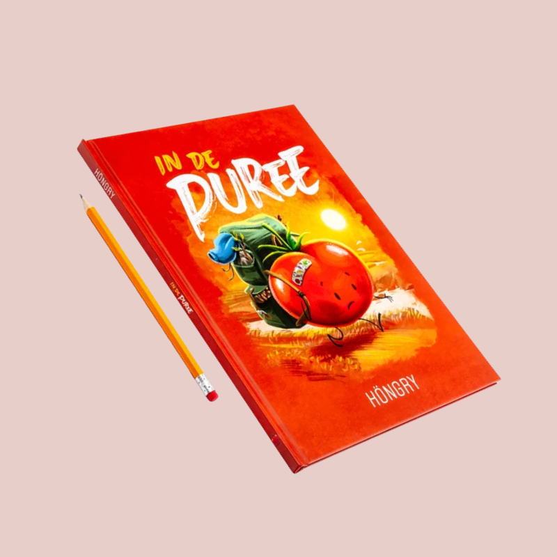 In de puree met een potlood ernaast