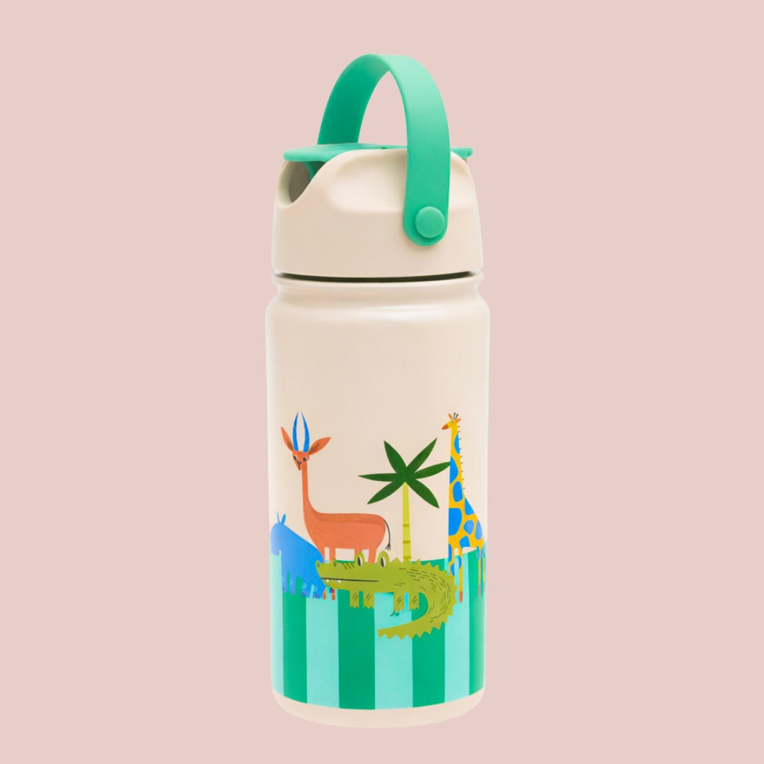 RVS drinkfles met krokodil. Nieuw van de Cotton Cloud 