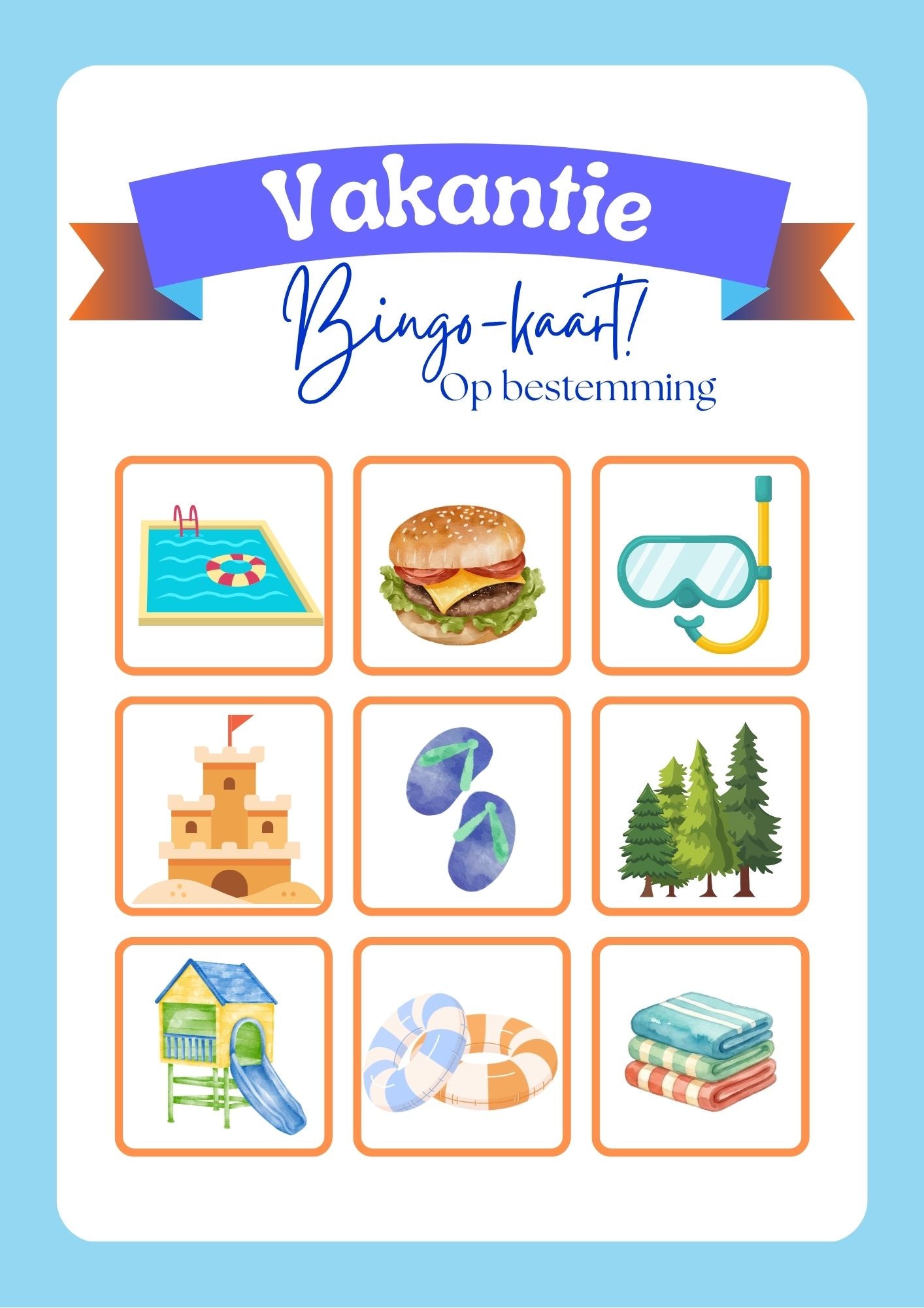 Bingo voor op de vakantiebestemming