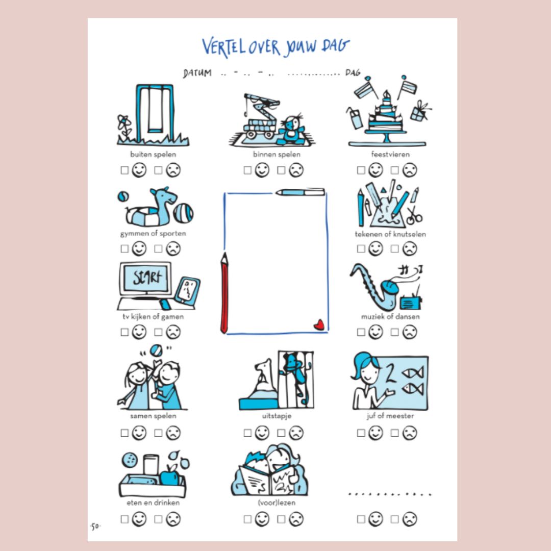 Hoe was je dag? En dat in een invulboekje. 