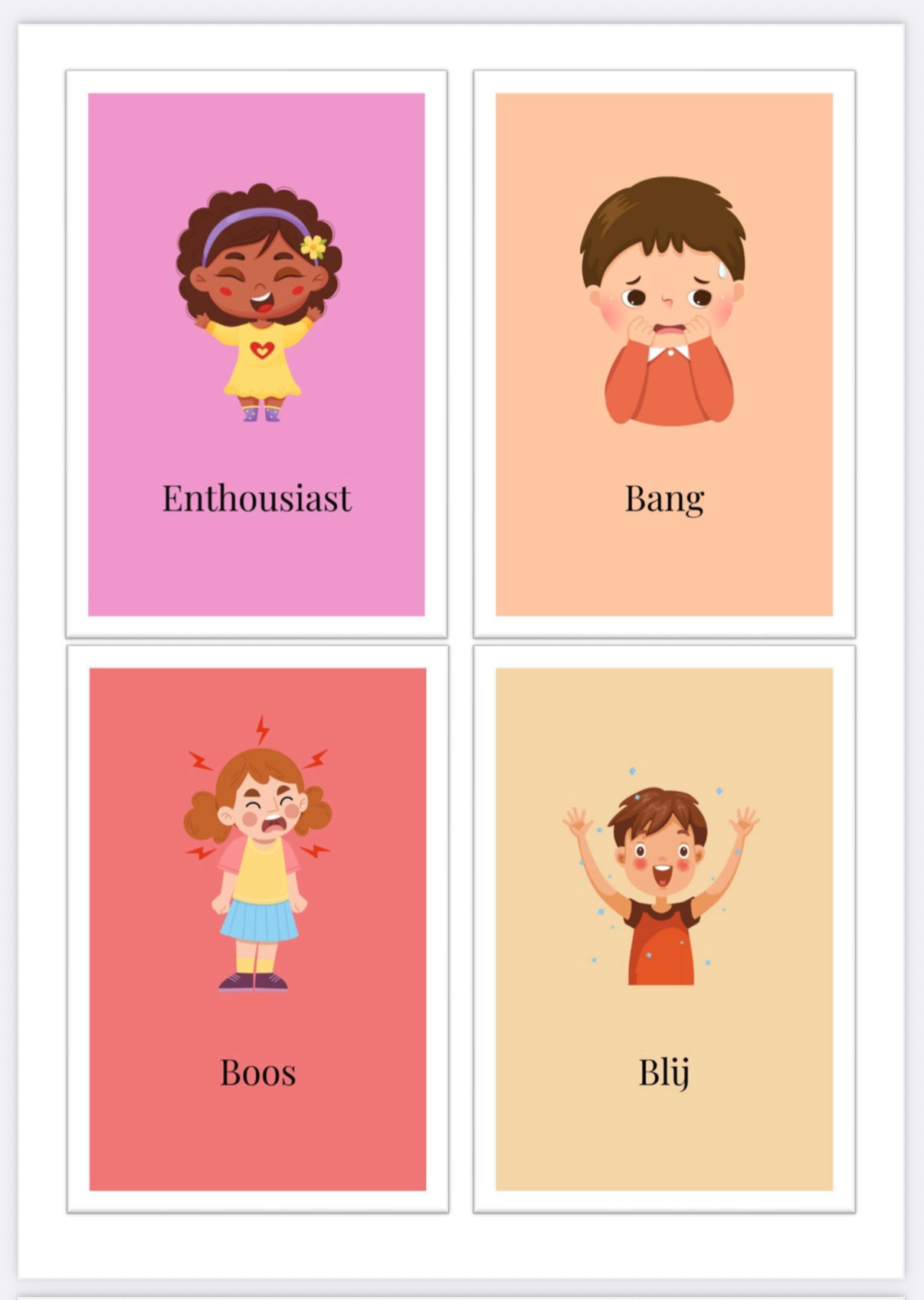 emotiekaarten om te printen