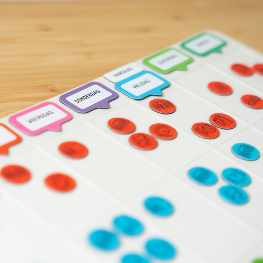 Weekplanner voor kinderen close-up