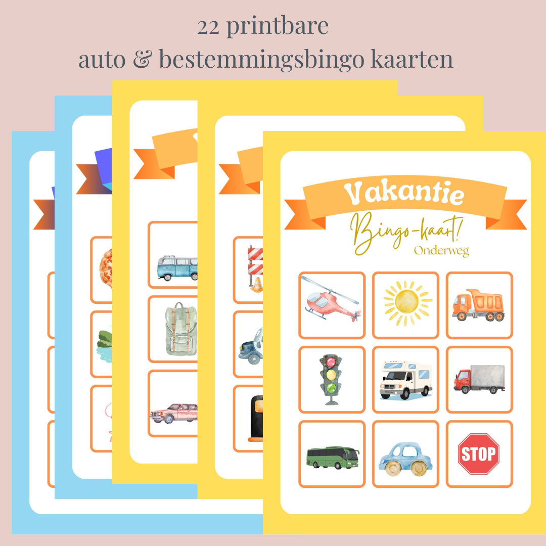 autobingo voor op vakantie zomervakantie