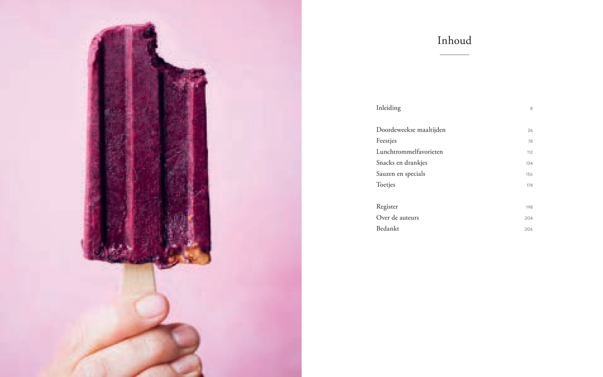 Inhoudsopgave van Little Green Kitchen – overzicht van vegetarische en kindvriendelijke recepten