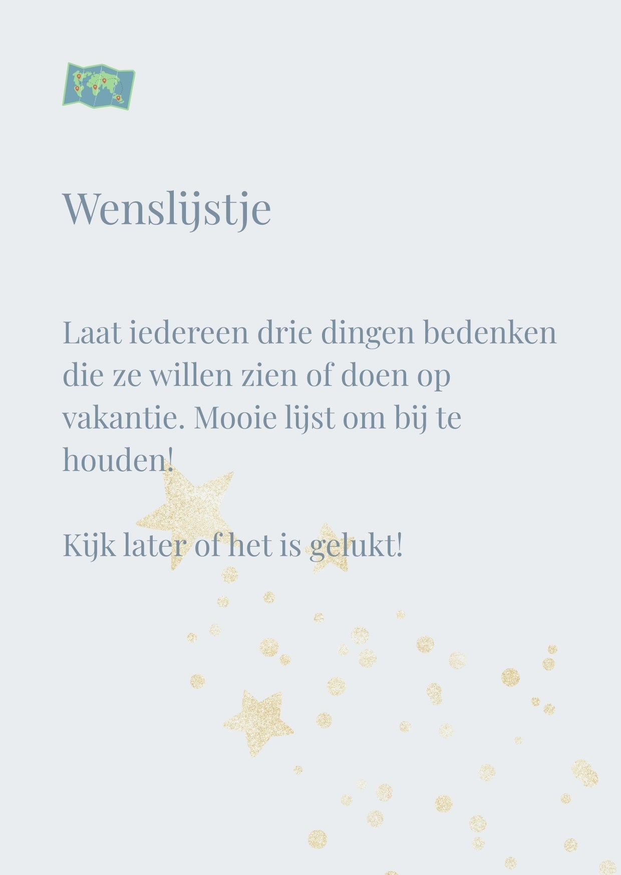 Voorbeeld van een reisspelkaartje